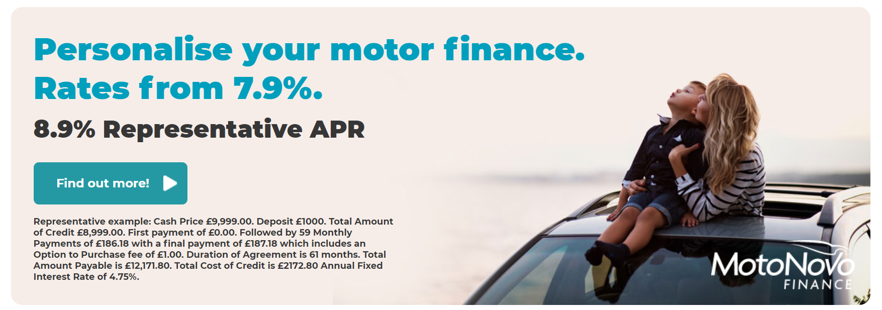 Motorate car finance advert